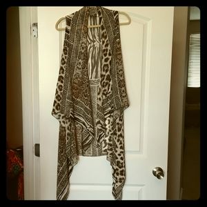 Animal Print Sheer Vest - One size fits all